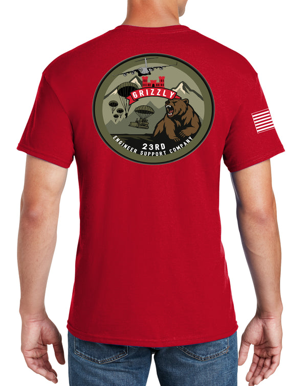 50-50 Blend Red Unisex PT Short Sleeve Shirt. Approved for PT