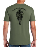 Archangel 6 4th OD Green 50-50 Blend (Black Design) Unisex PT Short Sleeve Shirt