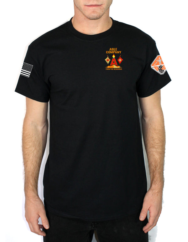 50-50 Blend Black Unisex PT Short Sleeve Shirt. Approved for PT