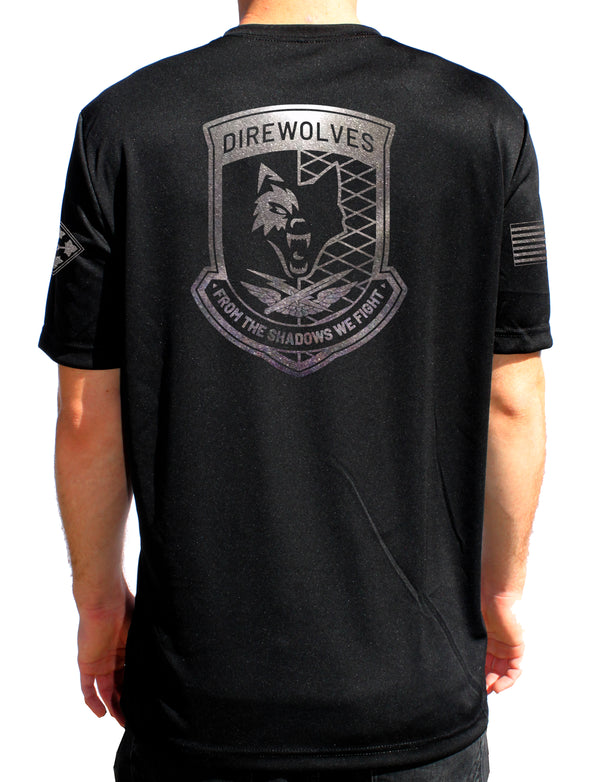 Athletic Performance T-Shirt. Black on Black Design. This shirt IS approved for PT