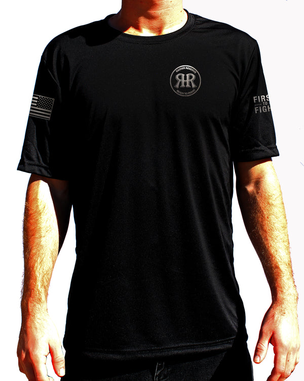 RR Blk on Blk Athletic Performance T-Shirt. This shirt IS approved for PT