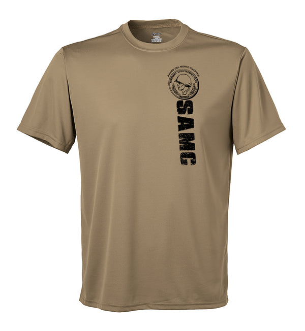 PDN SAMC Performance Coyote Tan Closed Mesh Unisex Shirt. This shirt is NOT approved for PT