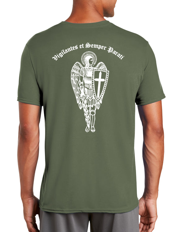 Archangel 6 4th Unisex Performance SS PT Shirt (Feels like Cotton) White Design. This shirt IS approved for PT.