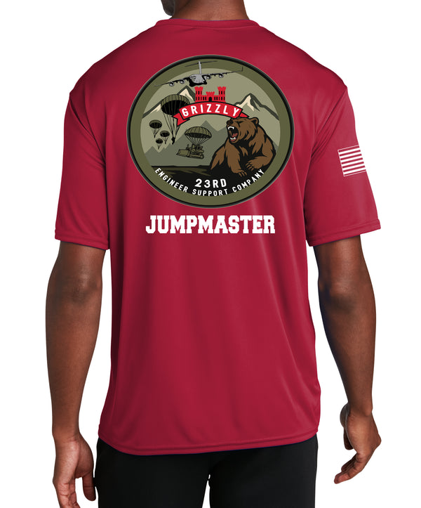 Jumpmaster Red Athletic Performance T-Shirt. This shirt IS approved for PT.