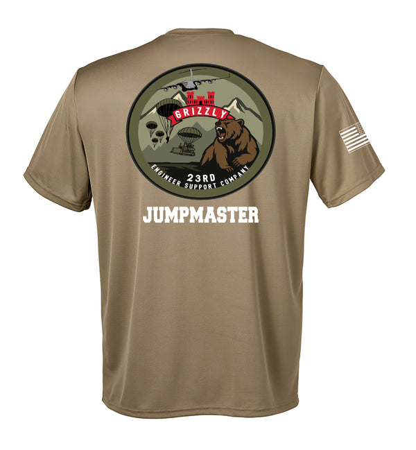 Jumpmaster Performance Coyote Tan Closed Mesh Unisex Shirt. This shirt is NOT approved for PT.