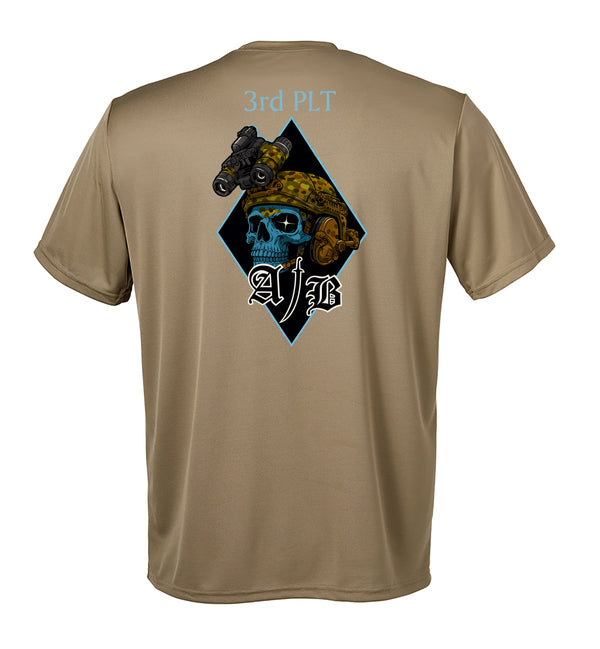 3rd PLT Performance Coyote Tan Closed Mesh Unisex Shirt. This shirt is NOT approved for PT