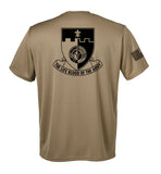 Performance Coyote Tan Closed Mesh Unisex Shirt (Black Design). This shirt is NOT approved for PT