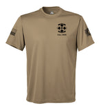 C Co Performance Coyote Tan Closed Mesh Unisex Shirt (Black Design). This shirt is NOT approved for PT