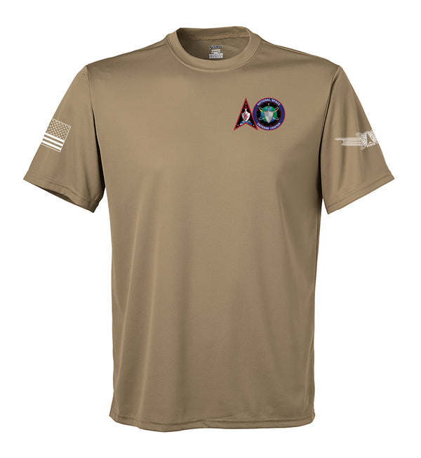 DEL 15 & NSDC Performance Coyote Tan Closed Mesh Unisex Shirt. This shirt is NOT approved for PT.