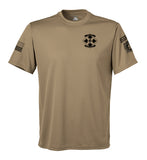 C Co Performance Coyote Tan Closed Mesh Unisex Shirt (Black Design). This shirt is NOT approved for PT