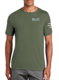 Colors Polyester Performance T-Shirt. (Feels like Cotton) Art on Back, Round Design.