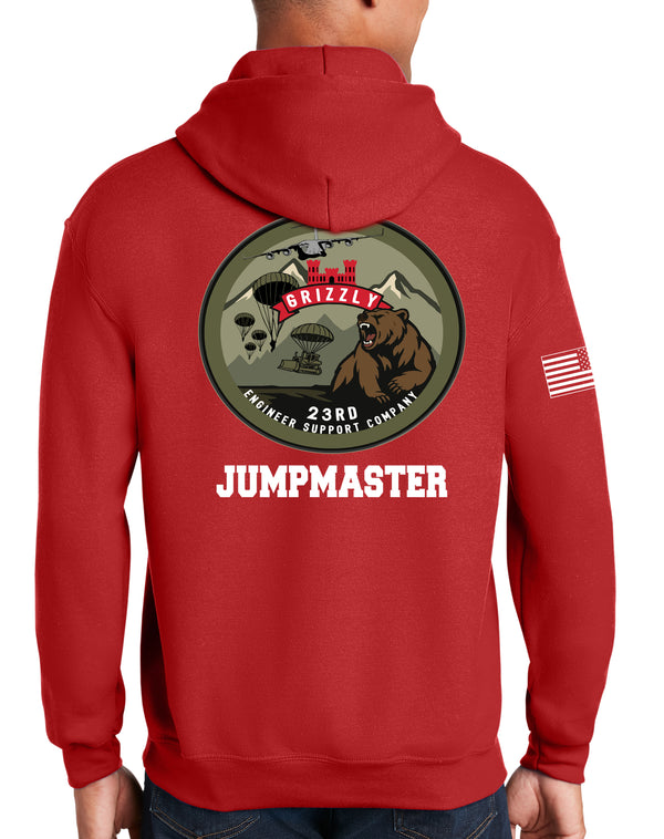 Jumpmaster Red Hoodie Sweatshirt. This sweatshirt is NOT approved for PT.