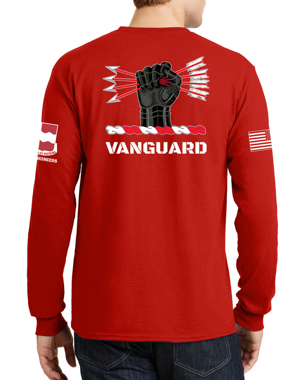 Red Long Sleeve 50-50 Blend Unisex Shirt. This shirt IS approved for PT