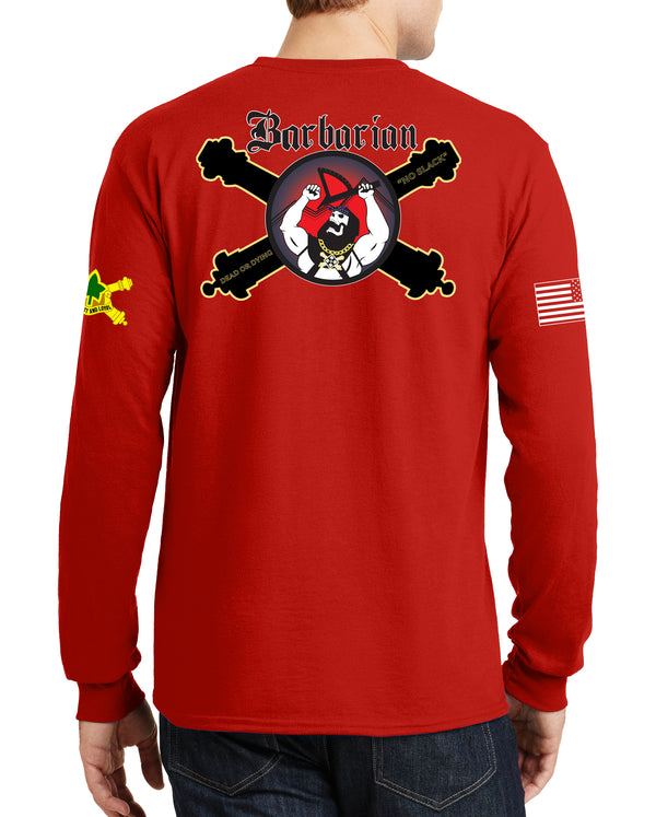 Barbarian Long Sleeve 50-50 Blend Unisex Shirt. This shirt IS approved for PT