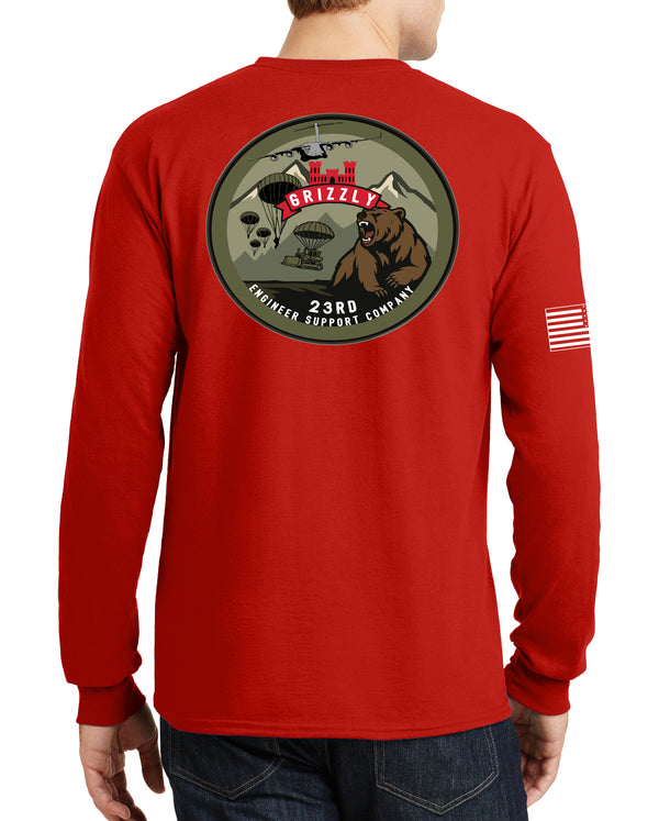 Red Long Sleeve 50-50 Blend Unisex Shirt. This shirt IS approved for PT