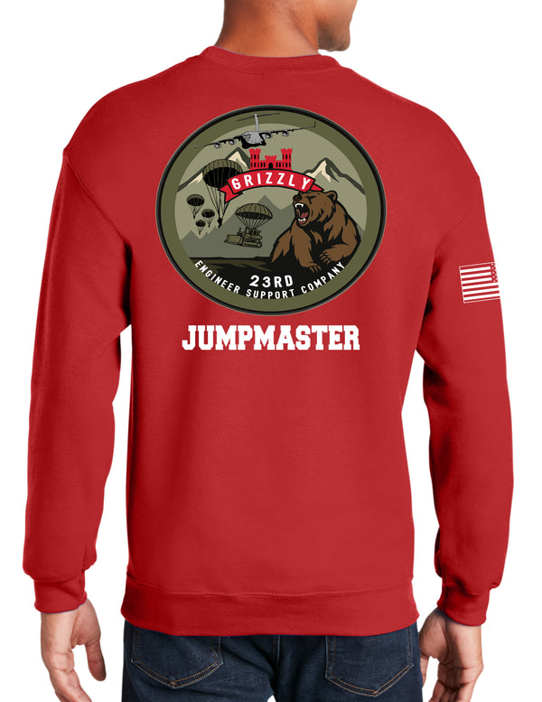Jumpmaster Red 50-50 Blend Crewneck Unisex Sweatshirt. This shirt IS approved for PT.