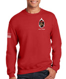 Jumpmaster Breacher Red 50-50 Blend Crewneck Unisex Sweatshirt. This shirt IS approved for PT. Must Hold Rank of Jumpmaster.