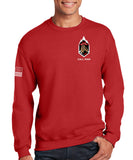 Breacher Red 50-50 Blend Crewneck Unisex Sweatshirt. This shirt IS approved for PT.