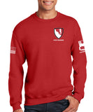 Red 50-50 Blend Crewneck Unisex Sweatshirt. This shirt IS approved for PT.