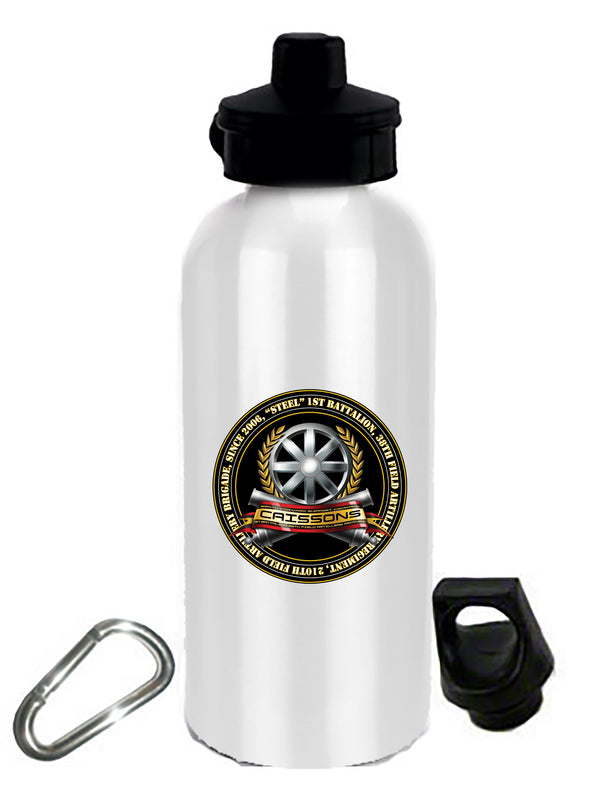 20 oz Stainless Steel Water Bottle with Stem/Straw Top and Spare Lid with Carabiner.