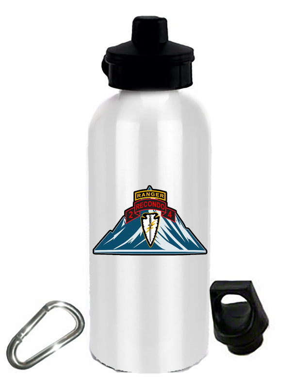 20 oz Stainless Steel Water Bottle with Stem/Straw Top and Spare Lid with Carabiner.
