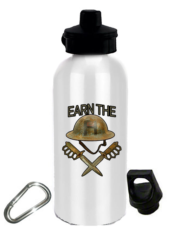 20 oz Stainless Steel Water Bottle with Stem/Straw Top and Spare Lid with Carabiner.