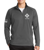 Stagecoach Grey 1/4 Zip Pullover Sweatshirt, White Design. This sweatshirt is NOT Approved for PT