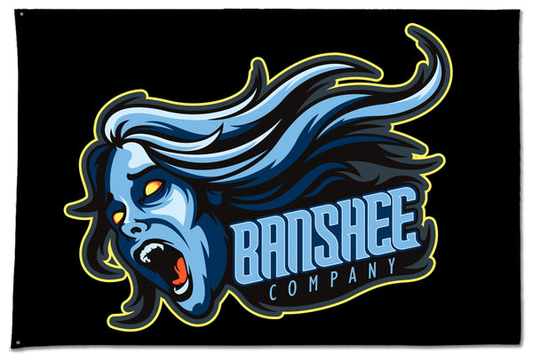 Banshee Flag. One Sided with Grommets. Comes in multiple sizes.