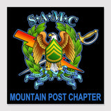 SAMC Stickers 4"W x 4"H, Individual Stickers, comes packaged in a variety of quantities.