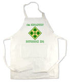 Apron 33" x 25" with large front pocket.