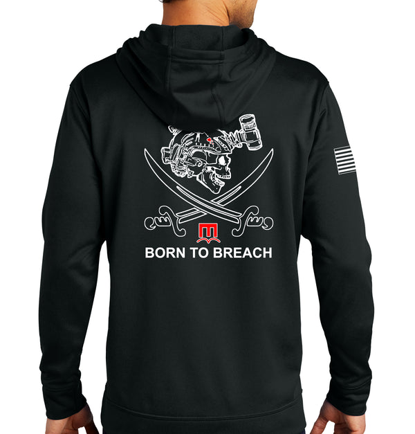 Born to Breach Performance Unisex Hoodie Sweatshirt. (This material is lighter than the 50-50) This sweatshirt is NOT approved for PT.