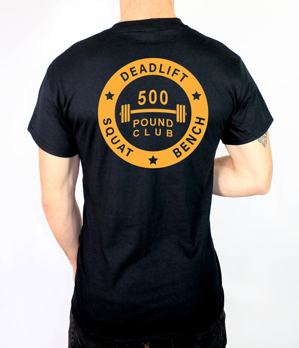 500# Club 50-50 Blend Black Unisex PT Short Sleeve Shirt. Is Approved for PT