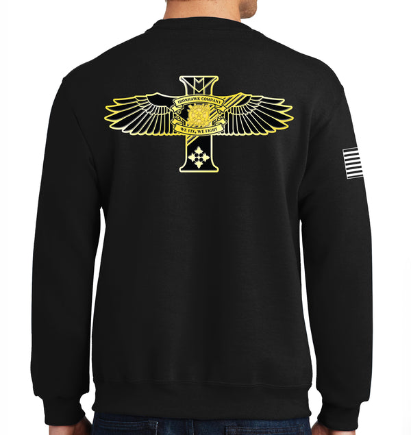 Ironhawk Co Black Unisex PT Sweatshirt. This sweatshirt IS Approved for PT