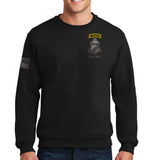 Black on Black 50-50 Blend Crewneck Unisex Sweatshirt. This shirt IS approved for PT.