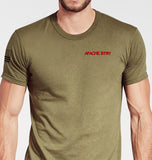 A Battery Coyote Tan Unisex Shirt. This shirt is NOT approved for PT