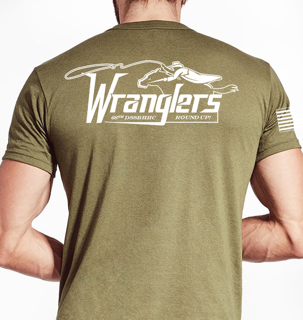 Wranglers Coyote Tan Unisex Shirt White Design. This shirt is NOT approved for PT