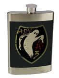 PED 8 oz. Stainless Steel Flask with screw on lid.