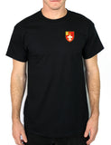 212 Mile Club 50-50 Blend Black Unisex Short Sleeve Shirt. Approved for PT