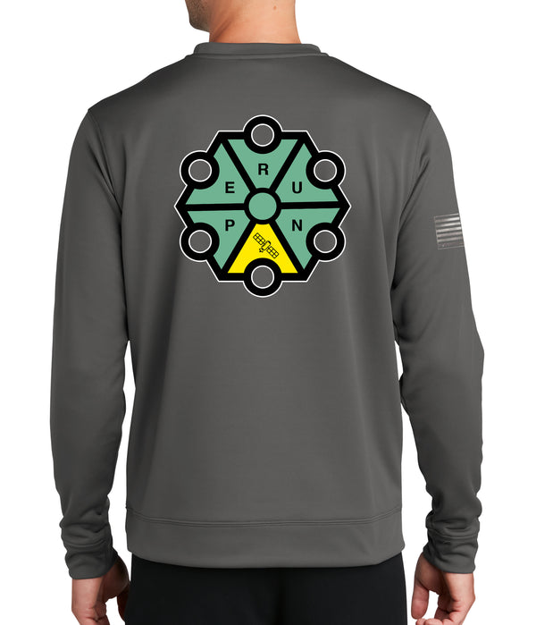 Grey Polyester Crewneck Unisex Sweatshirt. This shirt IS approved for PT.