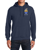 Warrior Unisex Navy Hoodie Sweatshirt (White Design).