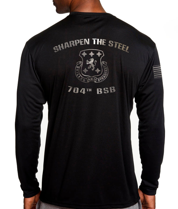 Black on Black Long Sleeve Performance PT Shirt. This shirt IS approved for PT.