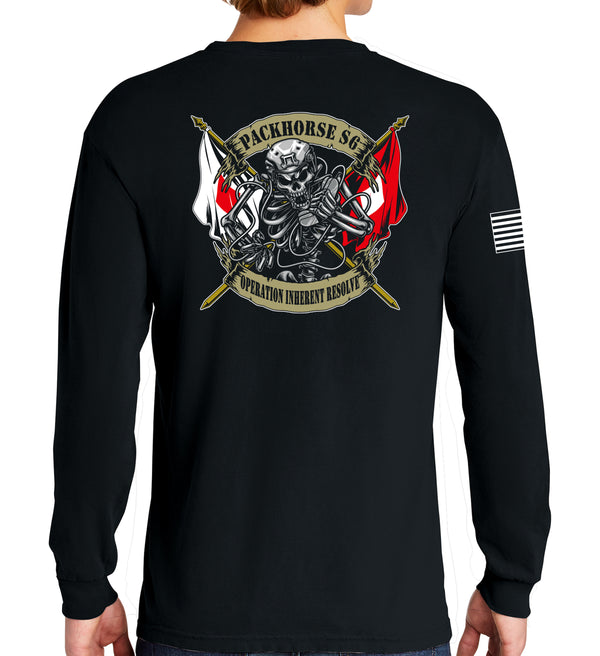 Deployed Long Sleeve 50-50 Blend Unisex Shirt. This shirt IS approved for PT