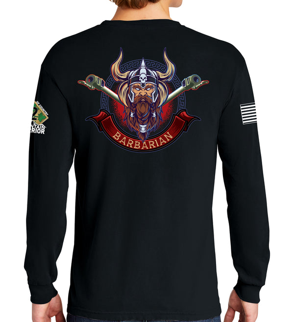 Barbarian Long Sleeve 50-50 Blend Unisex Shirt. This shirt IS approved for PT