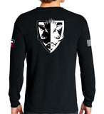 Warhawg Black 50-50 Blend Unisex Long Sleeve PT Shirt. This is approved for PT.