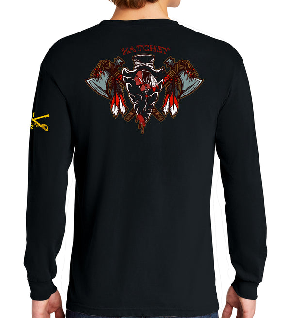 Hatchet Long Sleeve 50-50 Blend Unisex Shirt. This shirt IS approved for PT