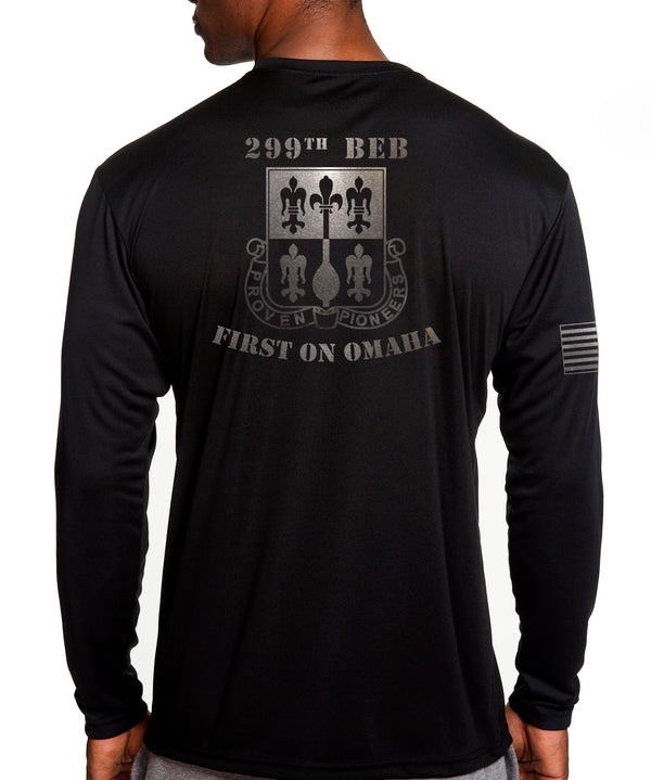 Long Sleeve Performance PT Shirt (Black on Black Design). This shirt IS approved for PT.