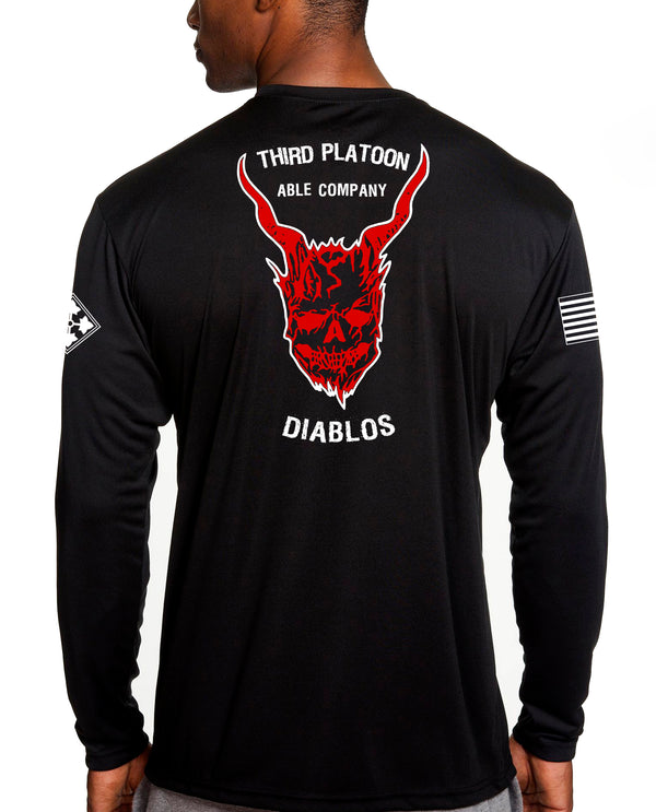 Diablos Long Sleeve Performance PT Shirt. This shirt is NOT approved for PT.