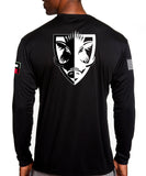 Warhawg Black Performance Long Sleeve PT Unisex Shirt. This shirt is approved for PT.