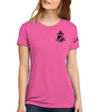 Ladies Short Sleeve Fitted T-Shirt, 1-38 Black Front Crest. Comes in Different Colors