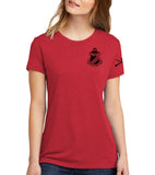 Ladies Short Sleeve Fitted T-Shirt, 1-38 Black Front Crest. Comes in Different Colors